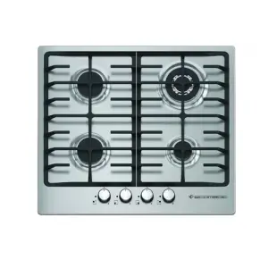ايكوماتك مسطح بلت إن، غاز، 60 سم، 4 شعلة، حوامل زهر، S603C - فضي